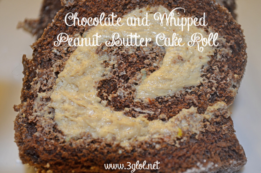 Chocolate and Whipped Peanut Butter Cake Roll by 3GLOL.net