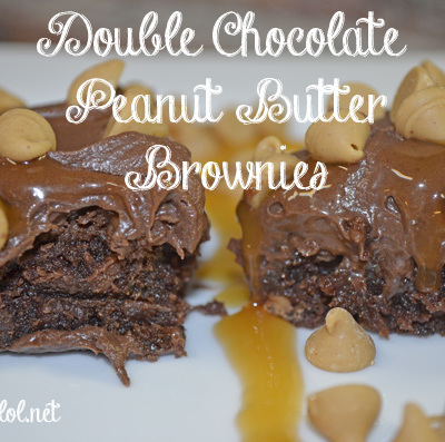 Double Chocolate Peanut Butter Brownies by 3GLOL.net