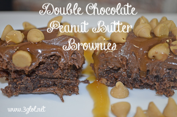 Double Chocolate Peanut Butter Brownies by 3GLOL.net