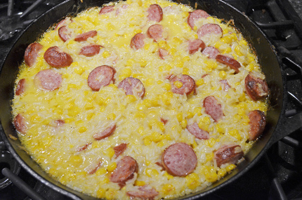 Cheesy Sausage and Rice Skillet Bake by 3GLOL.net