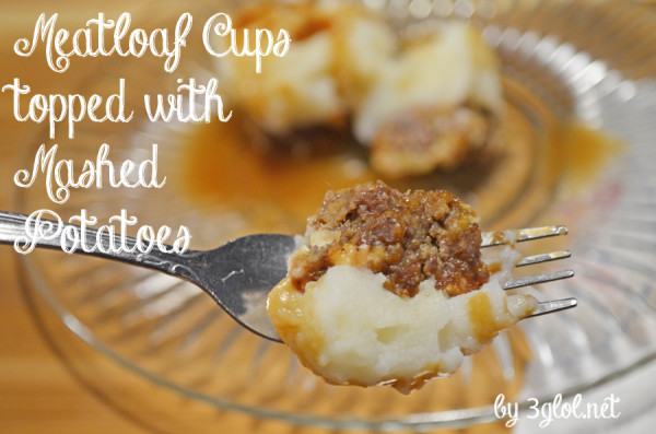 Meatloaf Cups topped with Mashed Potatoes