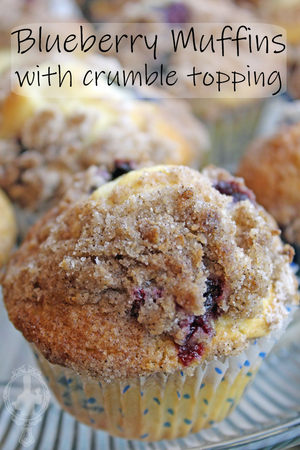 Close up of a blueberry muffin with many in the background.