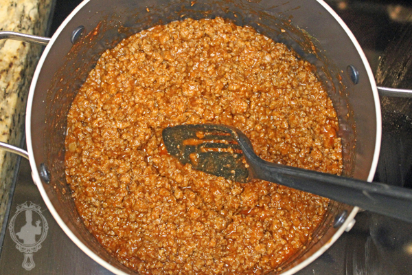 Remaining ingredients added to the sloppy joes sauce.
