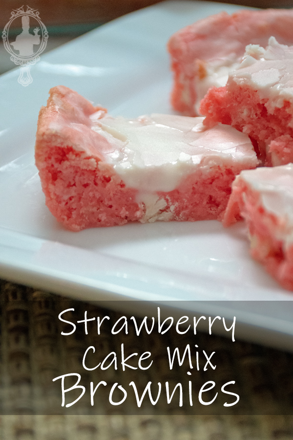 Side view of cake mix brownies on a plate.