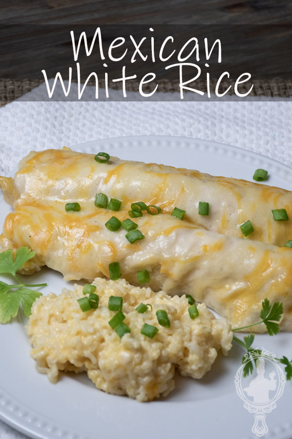 Close up of Mexican Rice with green onions sprinkled on top.